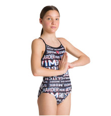 Купальник спортивный Arena NEON GLITCH JR LIGHT DROP BACK L черный